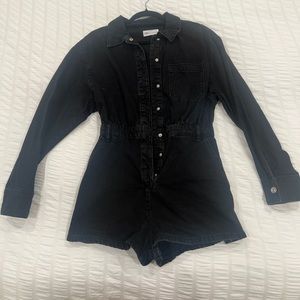 NWOT Zara Black Denim Playsuit / Romper